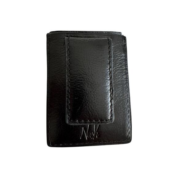 Patricia Nash Heritage Collection Men’s Black Leather Magnetic Money Clip Wallet - Picture 1 of 5